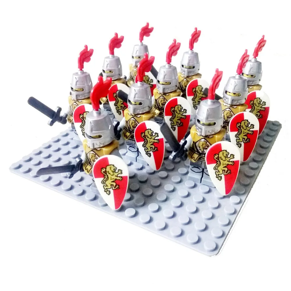 10pcs Middle Ages Rome Golden Knight Hawk Castle king knights compatible Blue lion Building Block Dragon knight
10pcs Middle Ages Rome Golden Knight Hawk Castle king knights compatible Blue lion Building Block Dragon knight