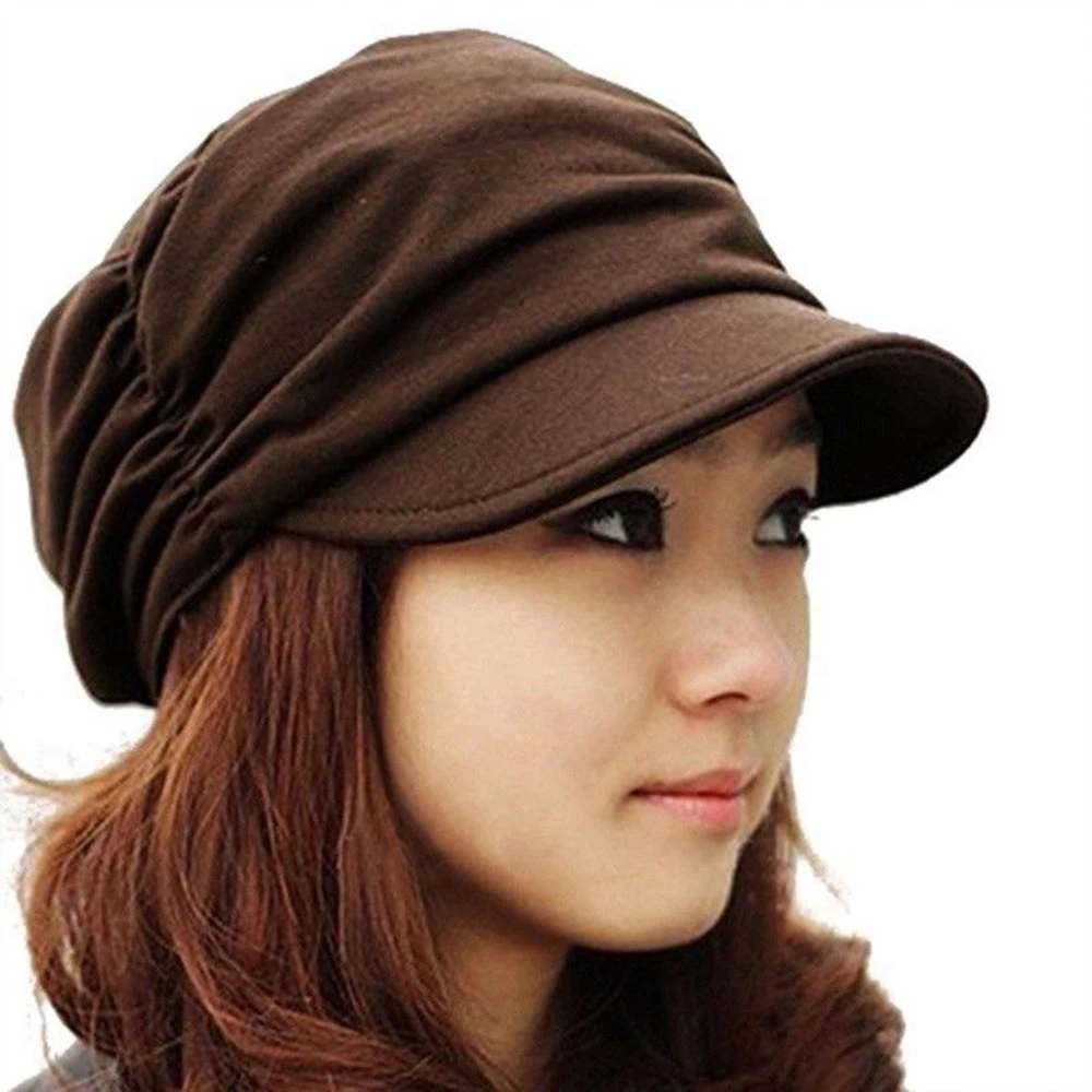 Фото Женская однотонная вязаная шапка в Корейском стиле осенне-зимняя | Женские береты (33021923433)