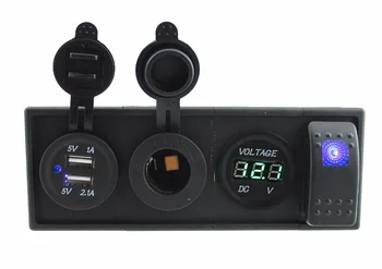 IZTOSS DC 12V/24V led power green voltmeter 3.1A USB port Sockets with rocker switch jumper wires and housing holder green
IZTOSS DC 12V/24V led power green voltmeter 3.1A USB port Sockets with rocker switch jumper wires and housing holder green