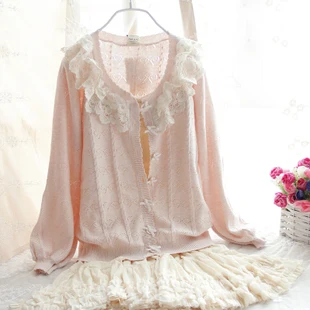 Lolita Princess Cute Sweet Pink Lace Cardigan Mori Girl Knitted Cardigan Jacket Abrigos Mujer Invierno Sueter Women Clothing
Lolita Princess Cute Sweet Pink Lace Cardigan Mori Girl Knitted Cardigan Jacket Abrigos Mujer Invierno Sueter Women Clothing
