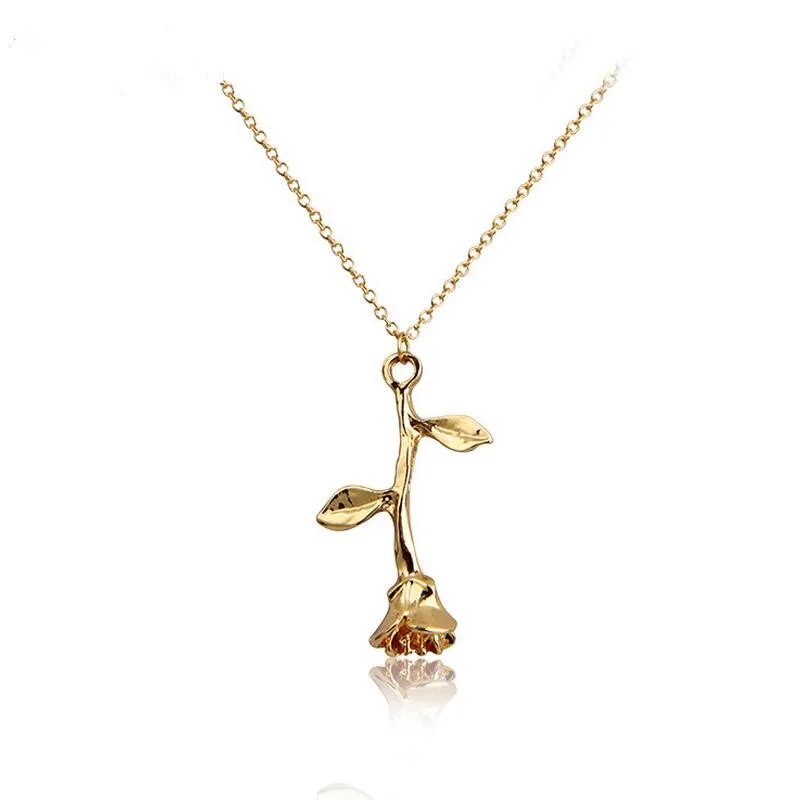 Hot Delicate Rose Flower Pendant Necklace Charm Gold Silver Beauty Rose Jewelry Necklace For Women Girls Bijoux Femme Collier
Hot Delicate Rose Flower Pendant Necklace Charm Gold Silver Beauty Rose Jewelry Necklace For Women Girls Bijoux Femme Collier