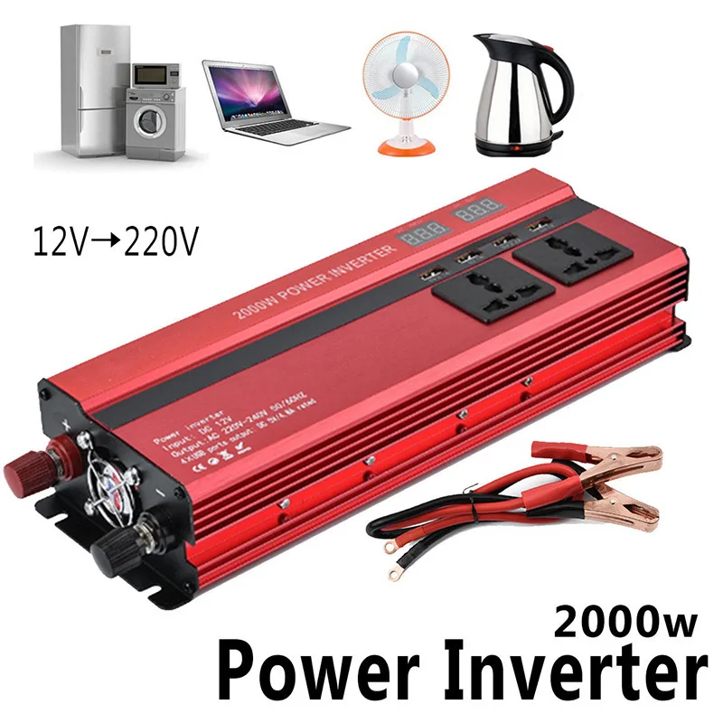 2000W Car LED Inverter 12v 220v Converter DC 12 v to 220v 4 USB Ports Charger Veicular Car Power Inverter Dual Display Inversor
2000W Car LED Inverter 12v 220v Converter DC 12 v to 220v 4 USB Ports Charger Veicular Car Power Inverter Dual Display Inversor