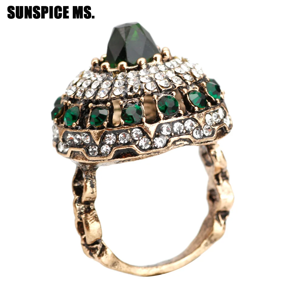 SUNSPICE MS Natural Stones Crystal Rings For Women Wedding Jewelry Antique Gold Color Full Rhinestones Round Ball Rings Gifts
SUNSPICE MS Natural Stones Crystal Rings For Women Wedding Jewelry Antique Gold Color Full Rhinestones Round Ball Rings Gifts