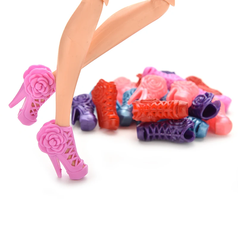 10 Pairs Mix Color High Heels Shoes With Flowers Pumps for Barbie Doll Style Random
10 Pairs Mix Color High Heels Shoes With Flowers Pumps for Barbie Doll Style Random