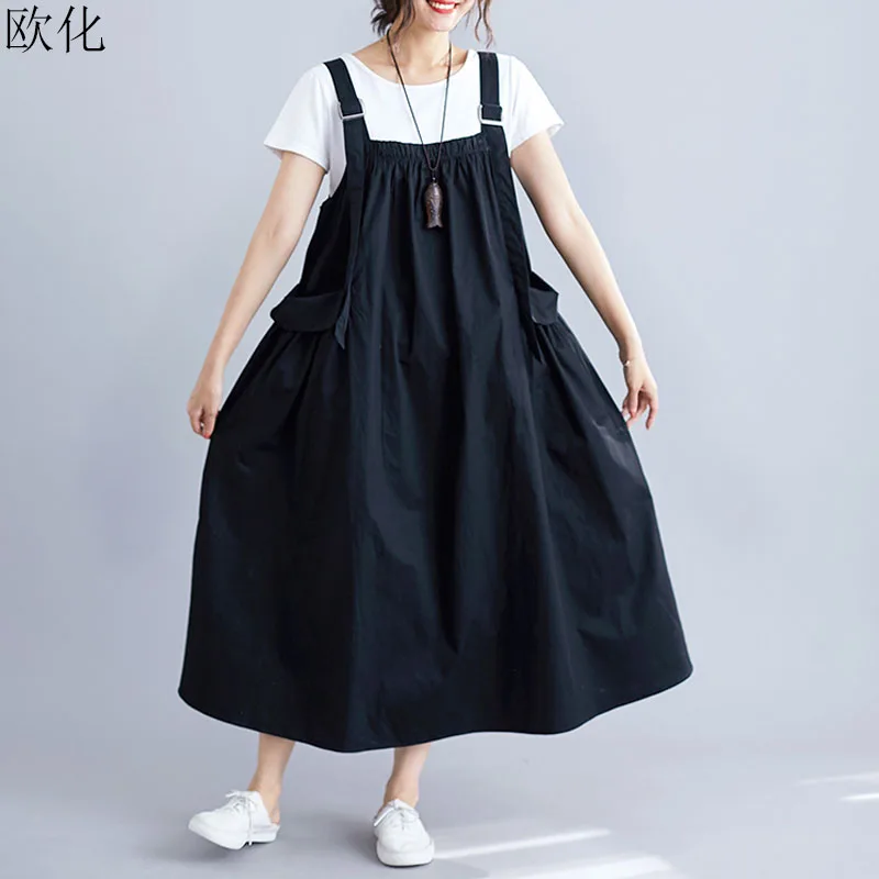 Vintage Spaghetti Strap Dress Plus Size Sleeveless Women Summer Sundress Big Size Loose Casual Big Swing Cotton Maxi Dress 2019
Vintage Spaghetti Strap Dress Plus Size Sleeveless Women Summer Sundress Big Size Loose Casual Big Swing Cotton Maxi Dress 2019