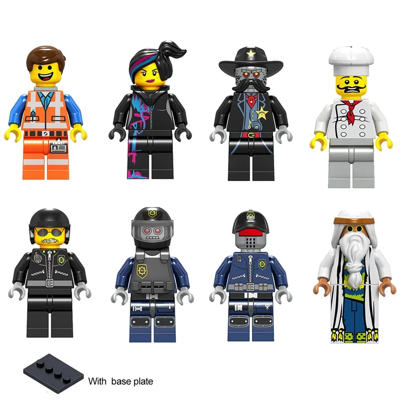 8pcs/set Movie Series Emmet Wyldstyle Gordon Zola Bad Cop Robo Swat Vitruvius Building Blocks Compatible With Legoing Figure
8pcs/set Movie Series Emmet Wyldstyle Gordon Zola Bad Cop Robo Swat Vitruvius Building Blocks Compatible With Legoing Figure