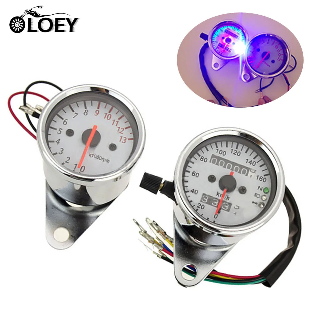 Universal 12V Motorcycle Silver 0-13000 RPM 0~160km/h Speedometer Gauge Backlight Tachometer Set Odometer Moto ATV Moped
Universal 12V Motorcycle Silver 0-13000 RPM 0~160km/h Speedometer Gauge Backlight Tachometer Set Odometer Moto ATV Moped