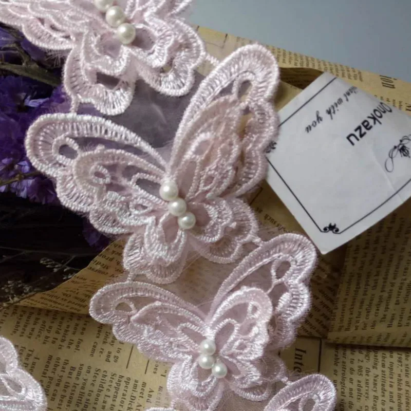 1 yard Light Pink Butterfly Flower Soluble Organza Lace Trim Wedding Embroidered Handmade Patchwork Ribbon Sewing Supplies Craft
1 yard Light Pink Butterfly Flower Soluble Organza Lace Trim Wedding Embroidered Handmade Patchwork Ribbon Sewing Supplies Craft