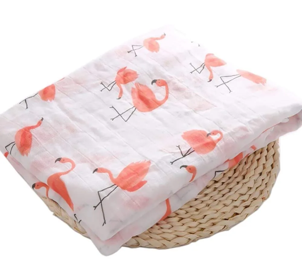 Ultra Soft Muslin Cotton Swaddle Blankets Premium Receiving Blanket for Newborn Boys & Girls 47" x 47" Flamingo
Ultra Soft Muslin Cotton Swaddle Blankets Premium Receiving Blanket for Newborn Boys & Girls 47" x 47" Flamingo