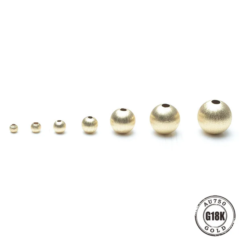 1/PCS DIY Fashion Jewelry Making 18K Gold AU750 Round Beads Grind Arenaceous Yellow Golden Spacer Seed Balls
1/PCS DIY Fashion Jewelry Making 18K Gold AU750 Round Beads Grind Arenaceous Yellow Golden Spacer Seed Balls