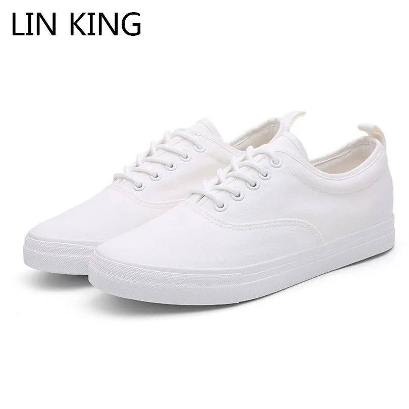 LIN KING Fashion Men Vulcanized Shoes Male Lace Up Sneakers Breathable Low Top Casual Shoes Student Height Increase Canvas Shoes
LIN KING Fashion Men Vulcanized Shoes Male Lace Up Sneakers Breathable Low Top Casual Shoes Student Height Increase Canvas Shoes