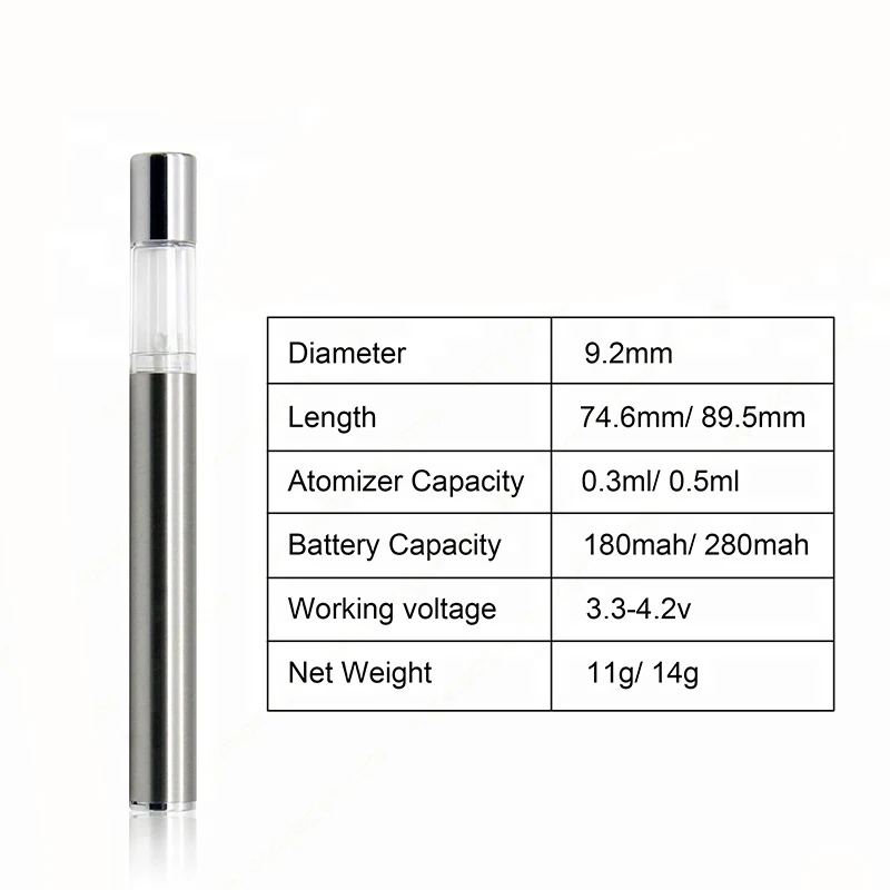 100PCS/lot 2 in 1 electronic cigarette kit disposable vaporizer ceramic coil 0.3/0.5ml oil e cigarette smoke vapor vape pen