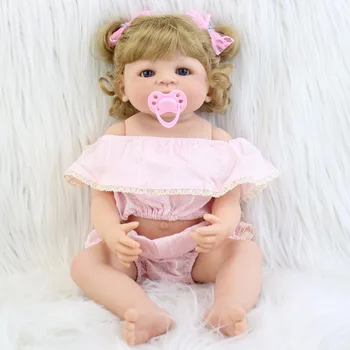 55cm Full Body Silicone Reborn Baby Doll Toys For Girls Bonecas Blonde Newborn Princess Bebe Alive Babies Present Gift Bathe Toy
55cm Full Body Silicone Reborn Baby Doll Toys For Girls Bonecas Blonde Newborn Princess Bebe Alive Babies Present Gift Bathe Toy