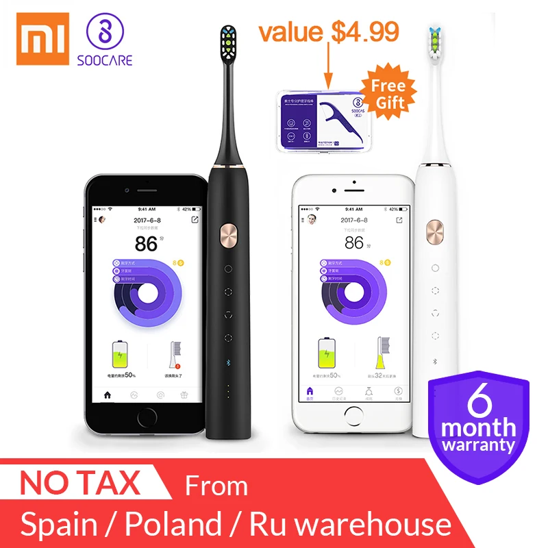 Xiaomi Soocas X3 Sonic Electric Toothbrush Upgraded Adult Waterproof Ultrasonic automatic Toothbrush USB Rechargeable for Mijia
Xiaomi Soocas X3 Sonic Electric Toothbrush Upgraded Adult Waterproof Ultrasonic automatic Toothbrush USB Rechargeable for Mijia