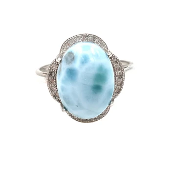 LiiJi Unique Natural Caribbean Blue Larimar 925 Sterling Silver Cabochon Shape with Cubic Zircon Ring Resizable for women gift
LiiJi Unique Natural Caribbean Blue Larimar 925 Sterling Silver Cabochon Shape with Cubic Zircon Ring Resizable for women gift
