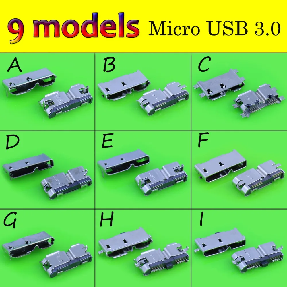 9 models Micro USB 3.0 10P female connector jack SMT & DIP USB socket for laptop phone
9 models Micro USB 3.0 10P female connector jack SMT & DIP USB socket for laptop phone