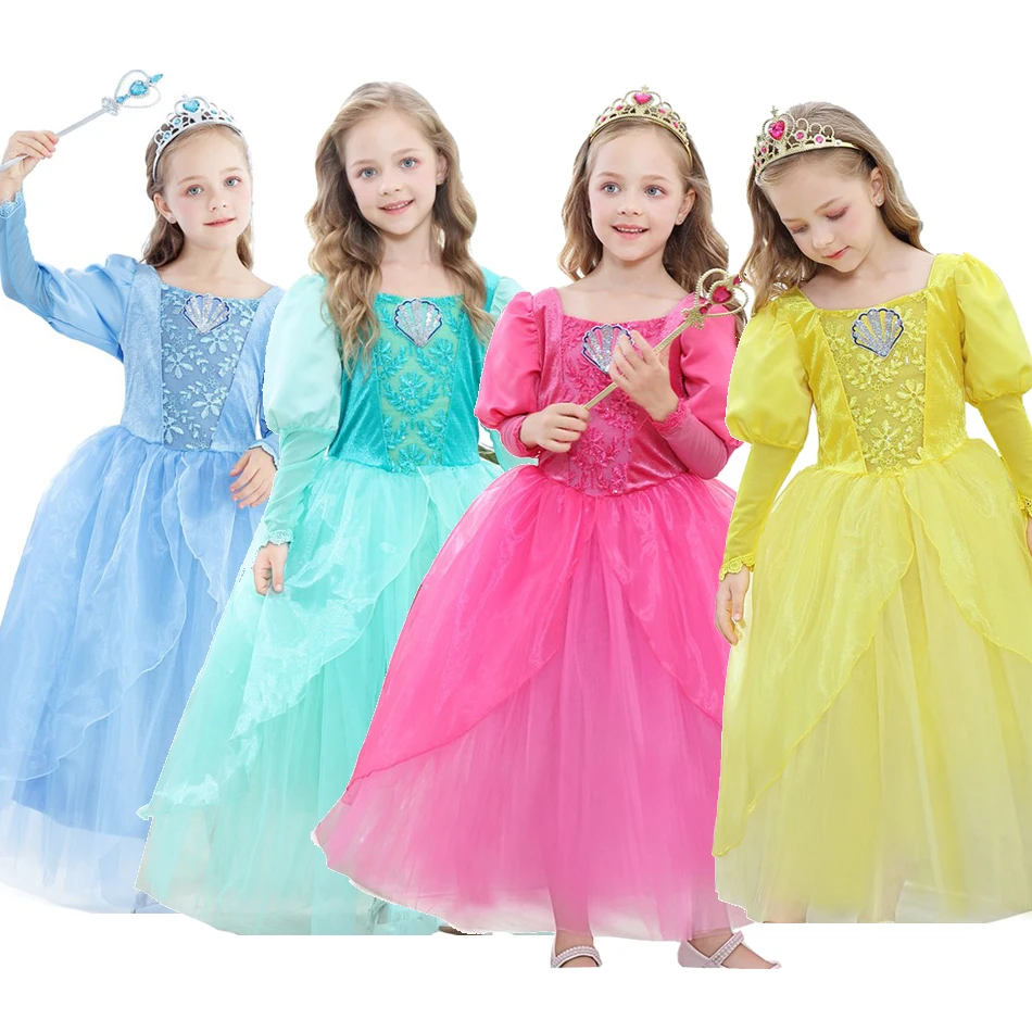 VOGUEON Girls Princess Costume Jasmine Cinderella Sleeping Beauty Belle Deluxe Fancy Dress Up Clothes Children Halloween Outfit
VOGUEON Girls Princess Costume Jasmine Cinderella Sleeping Beauty Belle Deluxe Fancy Dress Up Clothes Children Halloween Outfit