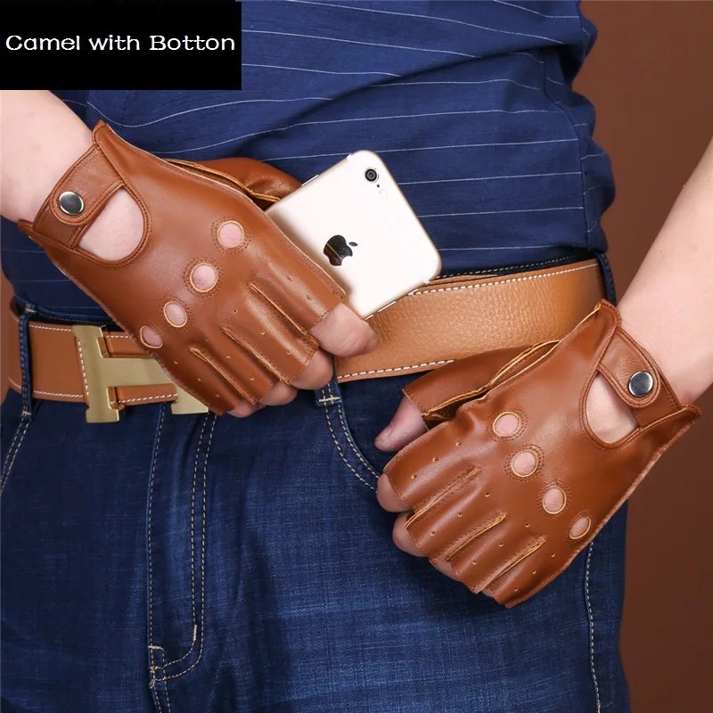 Newest Half-finger Lambskin Leisure Men Genuine Leather Gloves Wrist Breathable Solid Sheepskin Driving Gloves Mittens 2019
Newest Half-finger Lambskin Leisure Men Genuine Leather Gloves Wrist Breathable Solid Sheepskin Driving Gloves Mittens 2019