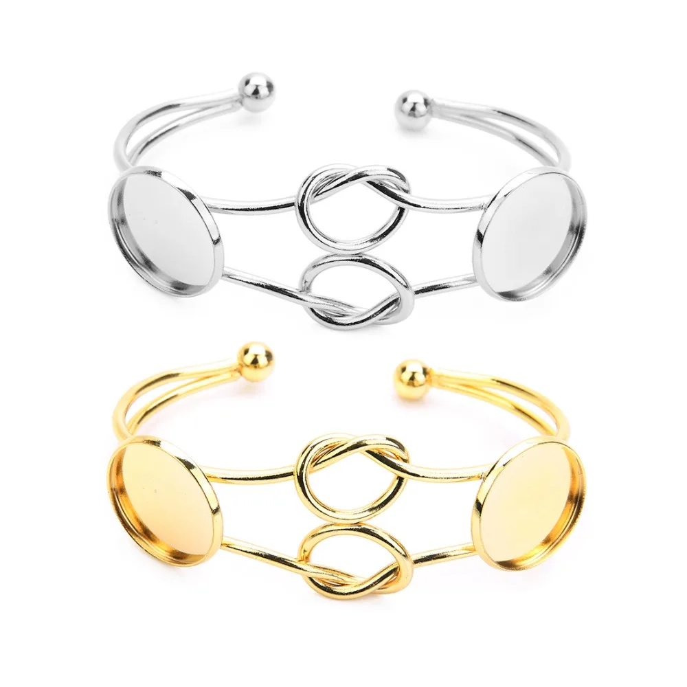 XINYAO 2pcs/lot Silver Gold Tone Bangles Bracelets Double Round Bow-knot Cabochon Came Settings Tray DIY Jewelry Making Handmade
XINYAO 2pcs/lot Silver Gold Tone Bangles Bracelets Double Round Bow-knot Cabochon Came Settings Tray DIY Jewelry Making Handmade
