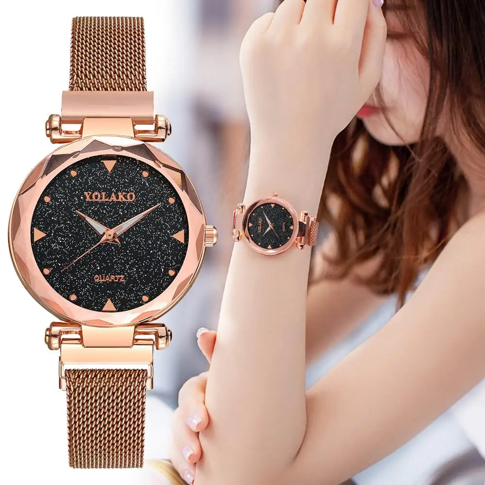New Ladies Rose Gold Quartz Wristwatches For Women Starry Sky Magnetic Watch Female Rhinestone Waterproof Clock relogio feminino
New Ladies Rose Gold Quartz Wristwatches For Women Starry Sky Magnetic Watch Female Rhinestone Waterproof Clock relogio feminino