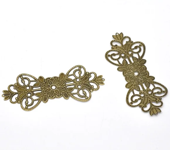 

Zinc metal alloy Connectors Findings Flower vine Antique Bronze Flower Hollow Color 7.4cm(2 7/8")x 3.1cm,6 PCs new