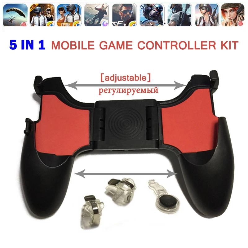 Free Fire 5 in 1 PUBG Mobile Joystick Controller Gamepad L1 R1 Gaming Trigger Button L1R1 Shooter Phone Game Pad for iPhone 
Free Fire 5 in 1 PUBG Mobile Joystick Controller Gamepad L1 R1 Gaming Trigger Button L1R1 Shooter Phone Game Pad for iPhone