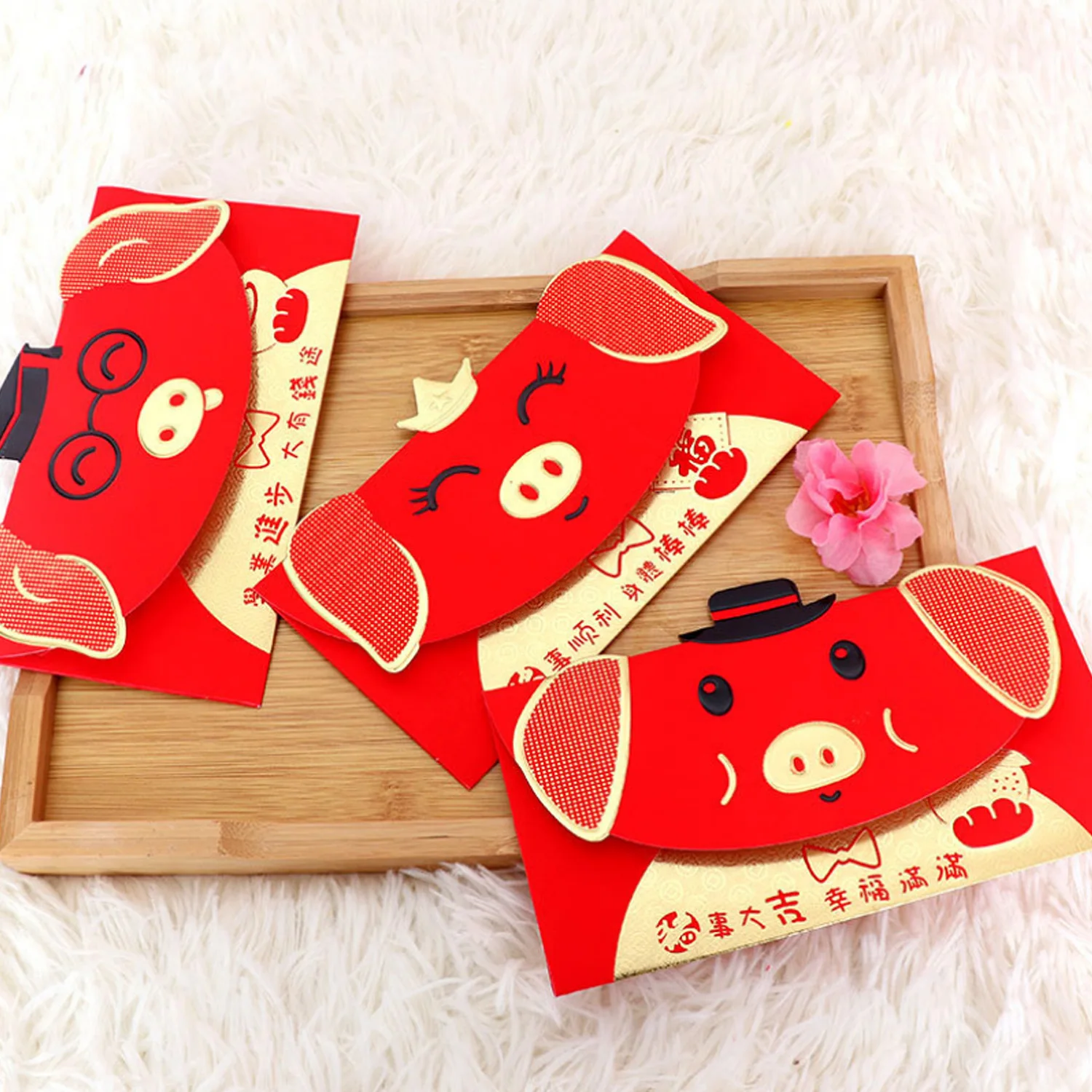 Behogar 6PCS Assorted Pattern 2019 Chinese Pig New Year Spring Festival Red Envelopes Hong Bao Lucky Money Packets 11.5x18cm
Behogar 6PCS Assorted Pattern 2019 Chinese Pig New Year Spring Festival Red Envelopes Hong Bao Lucky Money Packets 11.5x18cm