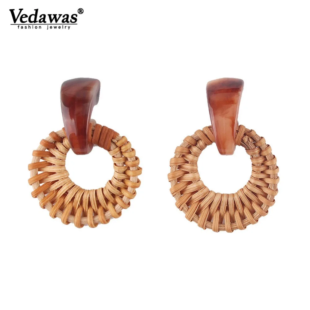 Vedawas Trendy Handmade Wooden Rattan Earrings Women Resin Hanging Statement Earrings Christmas Party Gifts Jewelry xg2255
Vedawas Trendy Handmade Wooden Rattan Earrings Women Resin Hanging Statement Earrings Christmas Party Gifts Jewelry xg2255