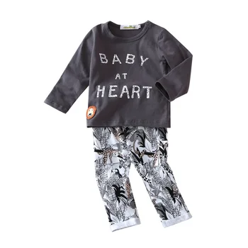 Long sleeve baby boys clothing set kids boy Lion letter Tops T-shirt Cartoon animal pattern Pants 2pcs suit childrens clothing
Long sleeve baby boys clothing set kids boy Lion letter Tops T-shirt Cartoon animal pattern Pants 2pcs suit childrens clothing