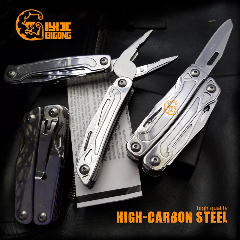 BIGONG Camping High-carbon steel Folding Plier Survival Knife Mirror stainless steel handleBelt clamp Multi Tool Pliers
BIGONG Camping High-carbon steel Folding Plier Survival Knife Mirror stainless steel handleBelt clamp Multi Tool Pliers