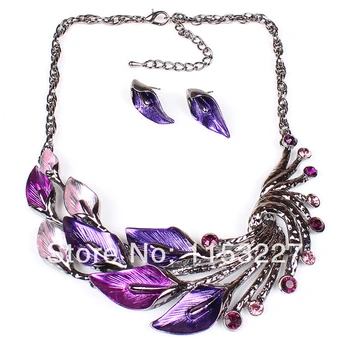new New gun black chain enamel leaf lead and nickel safe alloy fashion jewelry sets 
new New gun black chain enamel leaf lead and nickel safe alloy fashion jewelry sets