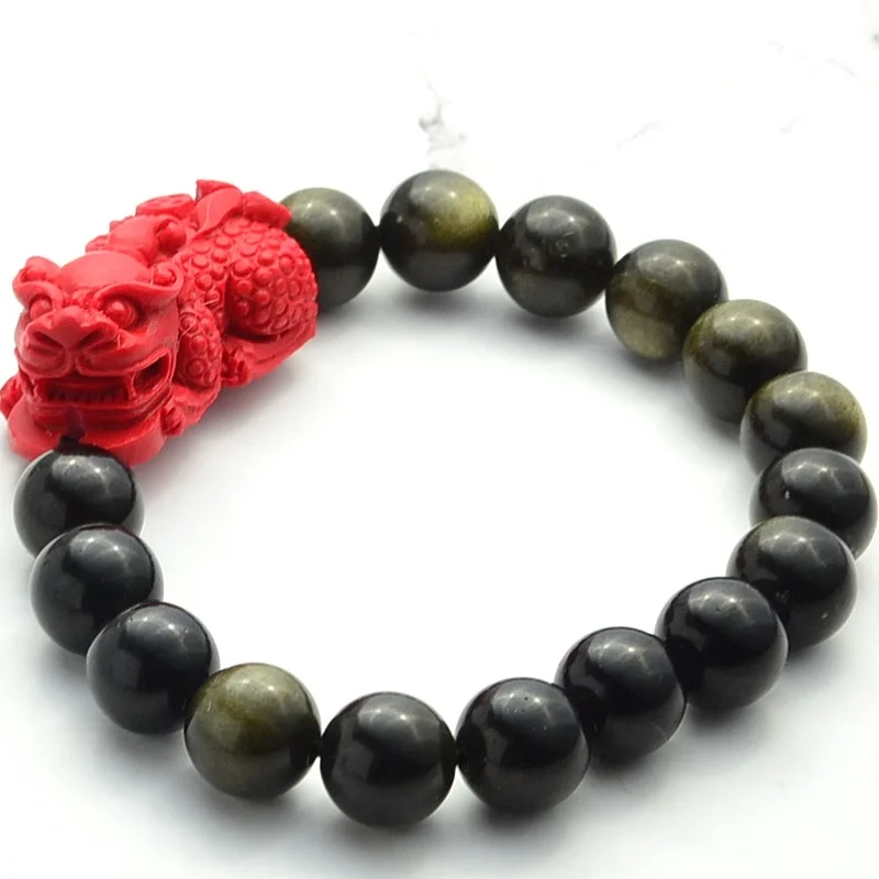 Handmade Fashion Creative Pixiu Gold Obsidian Beaded Bracelet for Women Men Gift 10mm
Handmade Fashion Creative Pixiu Gold Obsidian Beaded Bracelet for Women Men Gift 10mm