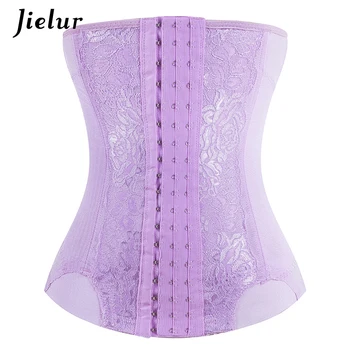 

Jielur Plus Size Corset Women Corsages Underbust Sexy Slimming Belt Purple Corsets Black Cincher Gothic Clothing Shaper S-3XL