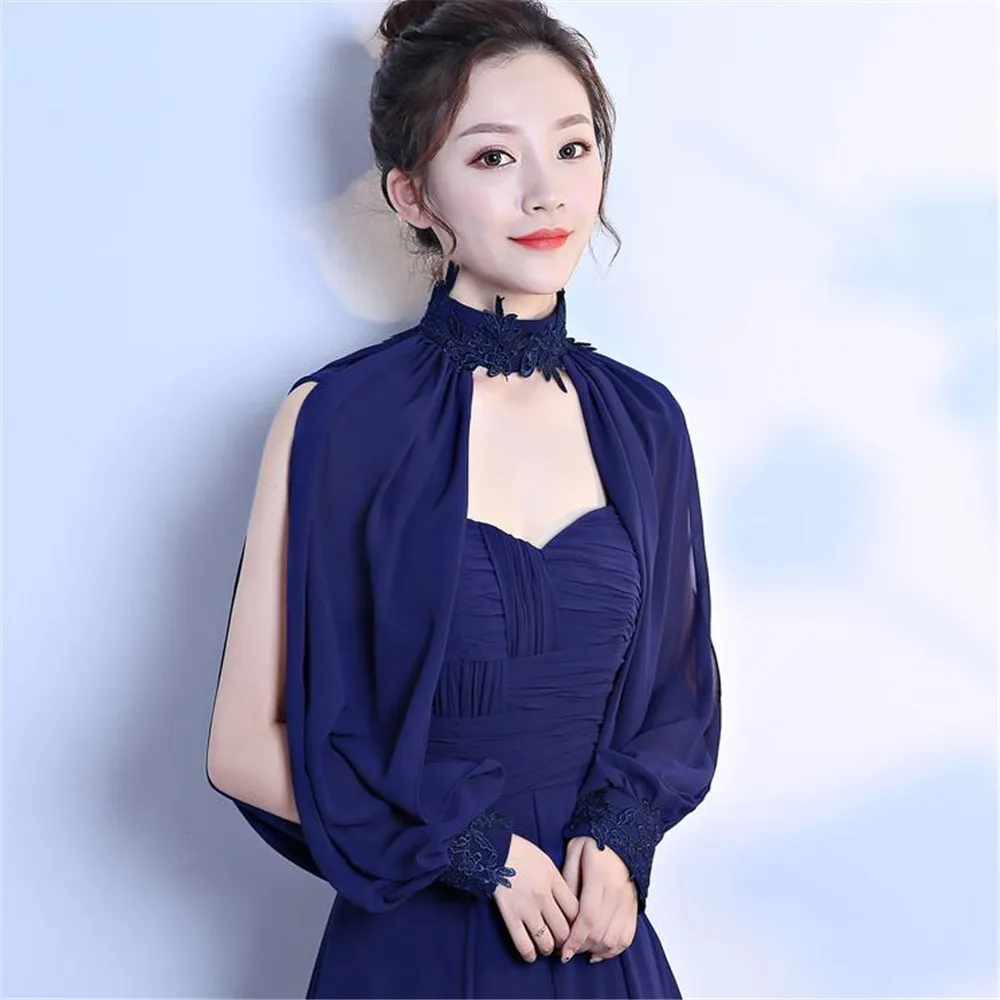 New Style Chiffon Wedding Bridal Cape Jacket Shawl Bolero Women Long Sleeves Halter Neck Lace for Dress
New Style Chiffon Wedding Bridal Cape Jacket Shawl Bolero Women Long Sleeves Halter Neck Lace for Dress