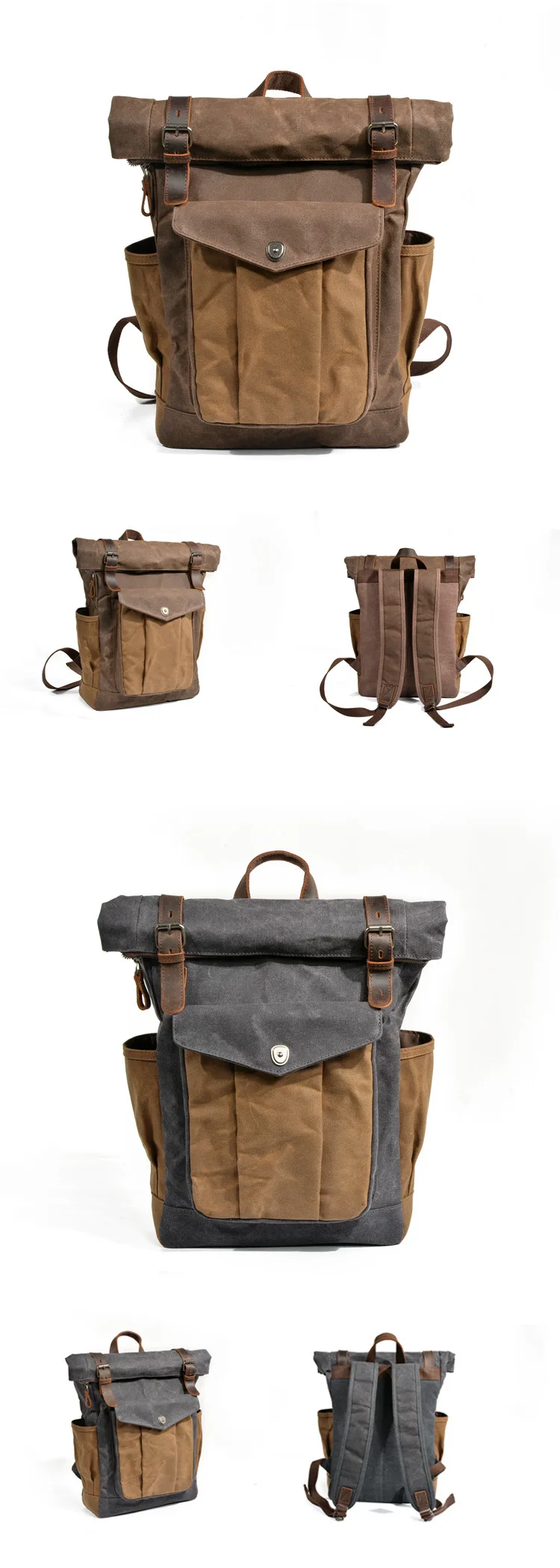 2018 Vintage Men Large capacity Military Oiled Leather Canvas Backpacks School Bags Teenagers Laptop Backpack Duffel Bag Women 2018 Vintage Men Large capacity Military Oiled Leather Canvas Backpacks School Bags Teenagers Laptop Backpack Duffel Bag Women