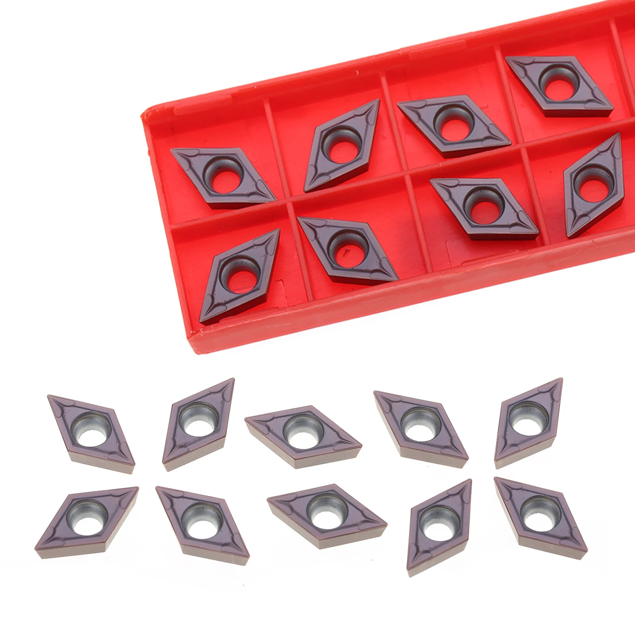 10pcs Carbide Inserts Blades DCMT11T304 VP15TF CNC Lathe Turning Tool With Plastic Box
10pcs Carbide Inserts Blades DCMT11T304 VP15TF CNC Lathe Turning Tool With Plastic Box