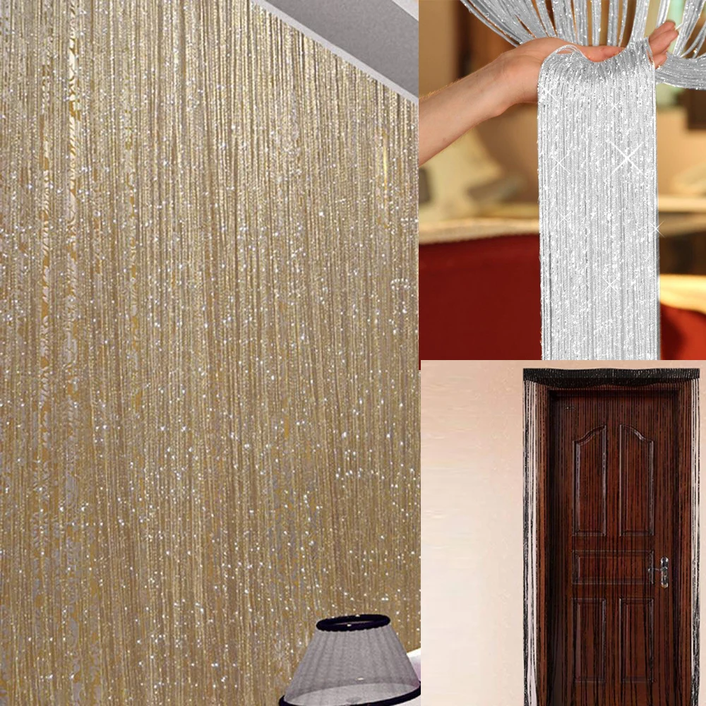 1pc String Tassel Curtain Door Window Room Divider Fly Screen Blind Silver Line String Curtain Curtains Valance Home Decoration
1pc String Tassel Curtain Door Window Room Divider Fly Screen Blind Silver Line String Curtain Curtains Valance Home Decoration