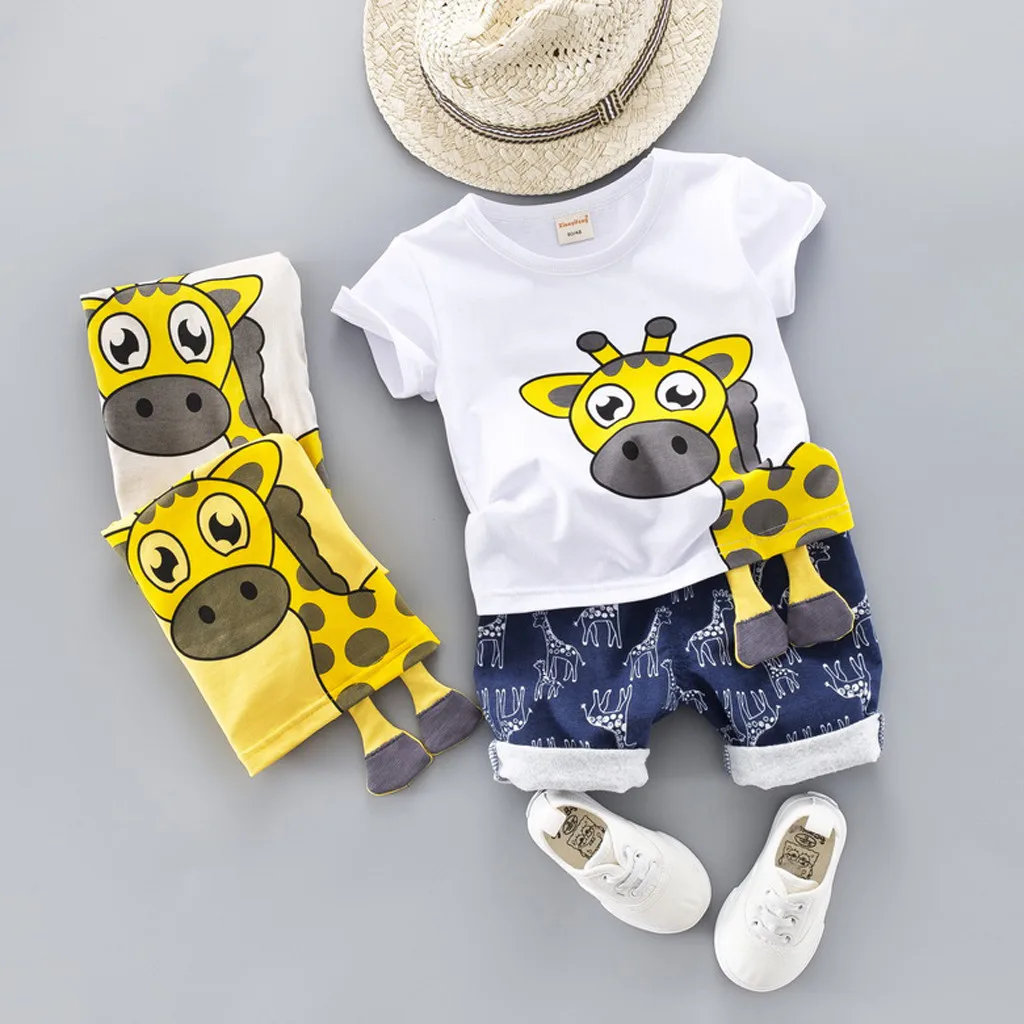 Boys Clothing Children Summer Boys Clothes Giraffe Print Tops T-shirt Shorts Pants Outfits Set 2pcs Boys Fashion Summer Sets
Boys Clothing Children Summer Boys Clothes Giraffe Print Tops T-shirt Shorts Pants Outfits Set 2pcs Boys Fashion Summer Sets