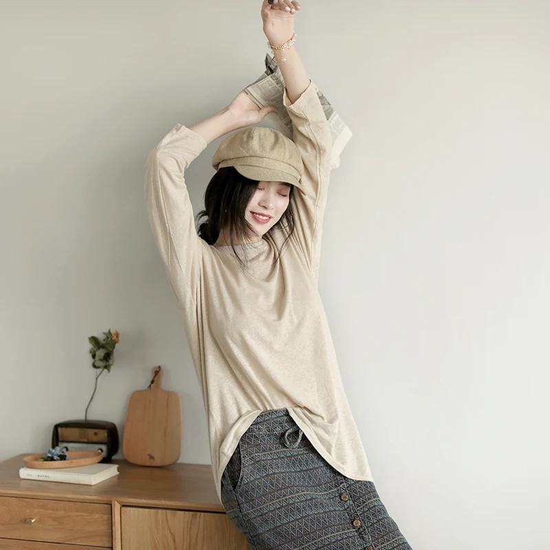 Autumn T-shirt Women Fashion Loose irregular Pullovers 2019 New Ladies Tops O-Neck Long-sleeved Brierf Casual Mori girl T-shirt
Autumn T-shirt Women Fashion Loose irregular Pullovers 2019 New Ladies Tops O-Neck Long-sleeved Brierf Casual Mori girl T-shirt