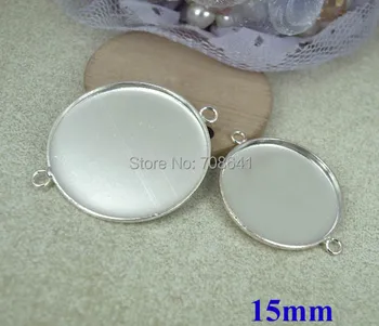 15mm New Silver Plated Brass Blank Round Bezel cups w/ 2 Loops Disc Cabochon Pendant Connectors Settings DIY Findings Wholesale
15mm New Silver Plated Brass Blank Round Bezel cups w/ 2 Loops Disc Cabochon Pendant Connectors Settings DIY Findings Wholesale
