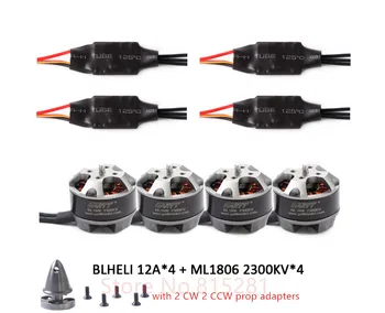 Gleagle`s 4x ML 1806 2300kv Brushless Motor with prop adapter+ 4x 12A BLHELI ESC For FPV QAV 150 180 210 250 Quadcopter Drone
Gleagle`s 4x ML 1806 2300kv Brushless Motor with prop adapter+ 4x 12A BLHELI ESC For FPV QAV 150 180 210 250 Quadcopter Drone