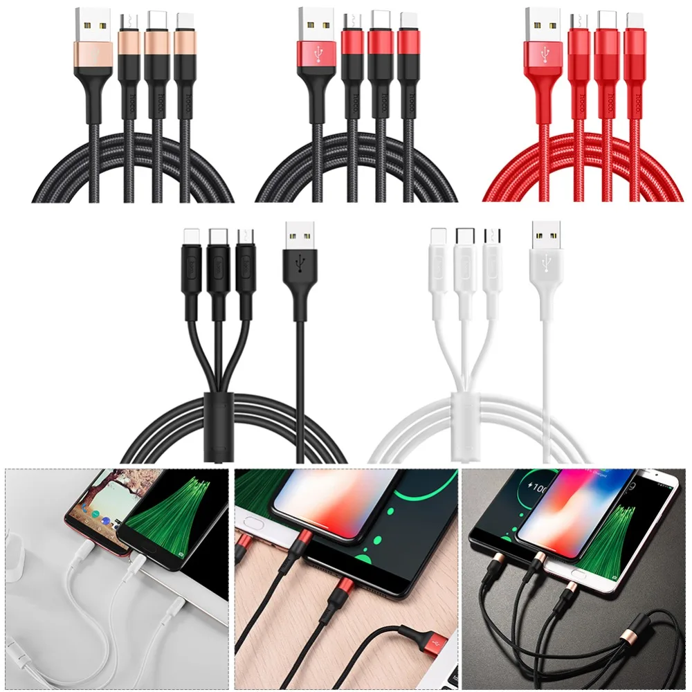 HOCO 1m 3 in 1 USB Charger Charging Cable for iPhone Android Phones USB Type-C Mobile Phone Cables For iPhone Xiaomi Huwwei
HOCO 1m 3 in 1 USB Charger Charging Cable for iPhone Android Phones USB Type-C Mobile Phone Cables For iPhone Xiaomi Huwwei