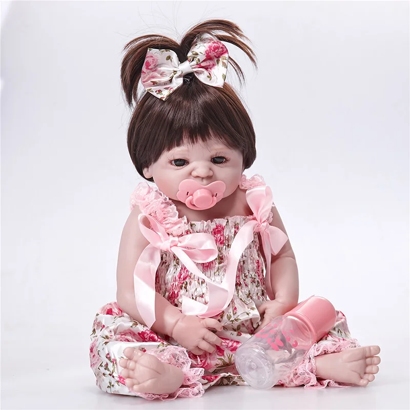 Popular Full Silicone Dolls Reborn Bath Toys Realistia Boneca Reborn Menina Children Gifts SF5502 Girls Toys Reborn Vinyl Dolls