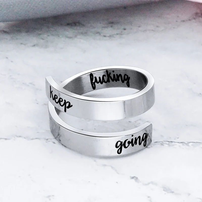 Fashion Keep Going Ring Women Titanium Steel Rings For Women Sister Best Freiend Inspired Twist Lovers Jewelry Statement Gift
Fashion Keep Going Ring Women Titanium Steel Rings For Women Sister Best Freiend Inspired Twist Lovers Jewelry Statement Gift