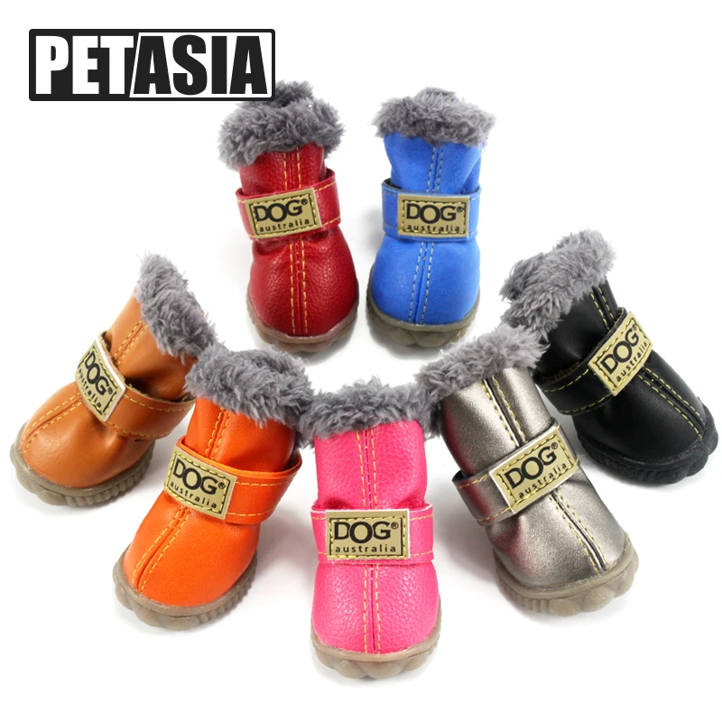 Image Super Warm Pet Dog cotton Shoes winter warm 4pcs set Dog s shoes Pet shoes dog boots Anti Slip XS S M XL 2XL Shoes for Pet Dog