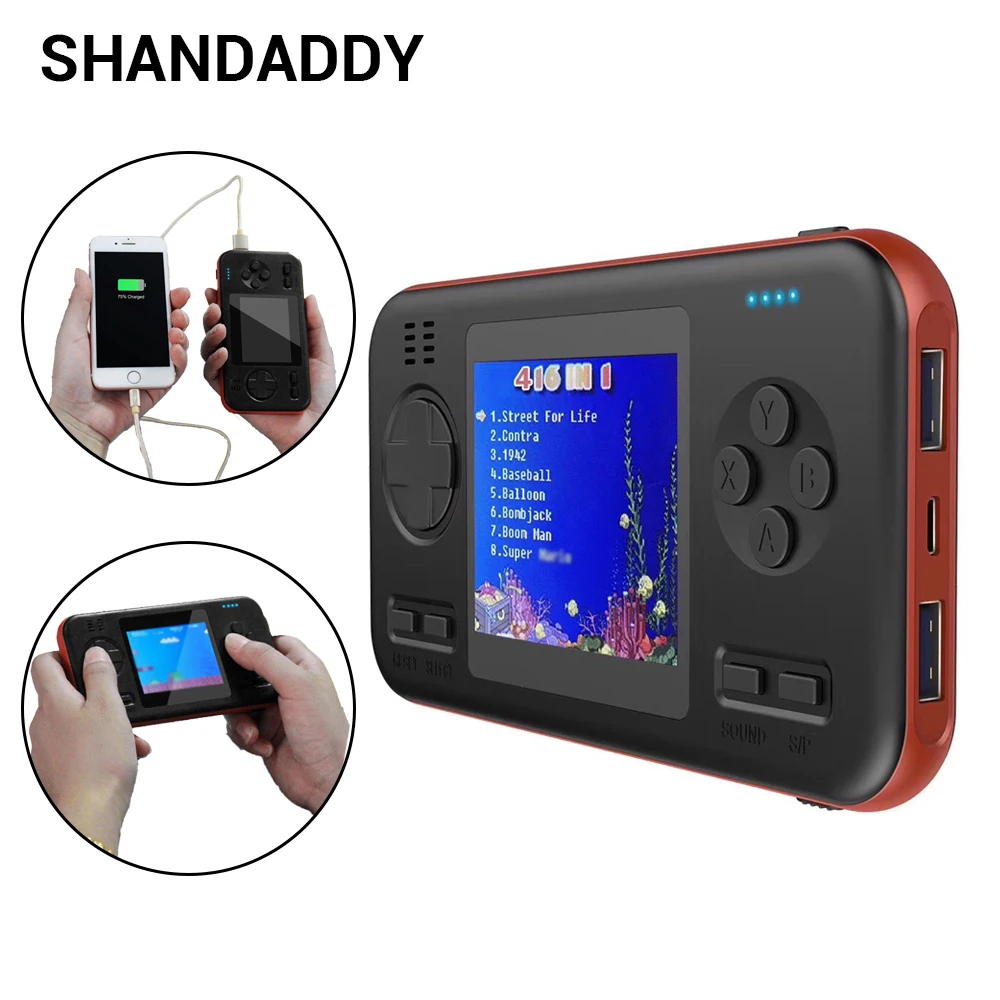 Video Game Console Handheld Game Retro Game Console 416 Styles Classic Game tetris Gamepad with 8000mAh battary power bank new
Video Game Console Handheld Game Retro Game Console 416 Styles Classic Game tetris Gamepad with 8000mAh battary power bank new