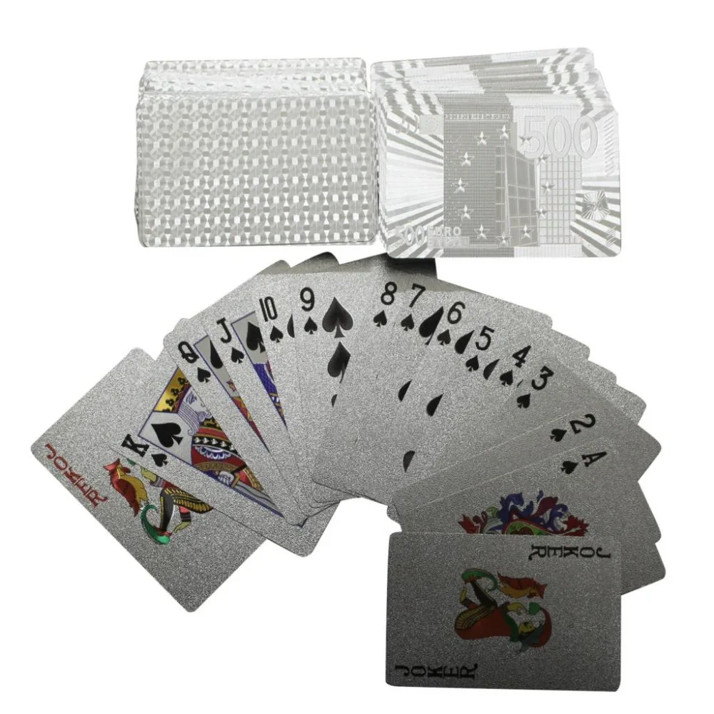 54pc/set Eco-friendly PET Silver foil plated poker playing cards Premium Board Games Playing Cards Climbing Accessories game
54pc/set Eco-friendly PET Silver foil plated poker playing cards Premium Board Games Playing Cards Climbing Accessories game
