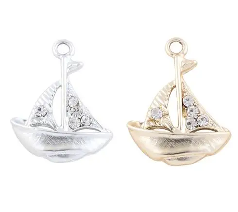 27x21mm (Gold Silver Color) 20PCS/lot Sailboat Pendant Charm DIY Hang Accessory Fit For Floating Locket Jewelrys | Украшения и