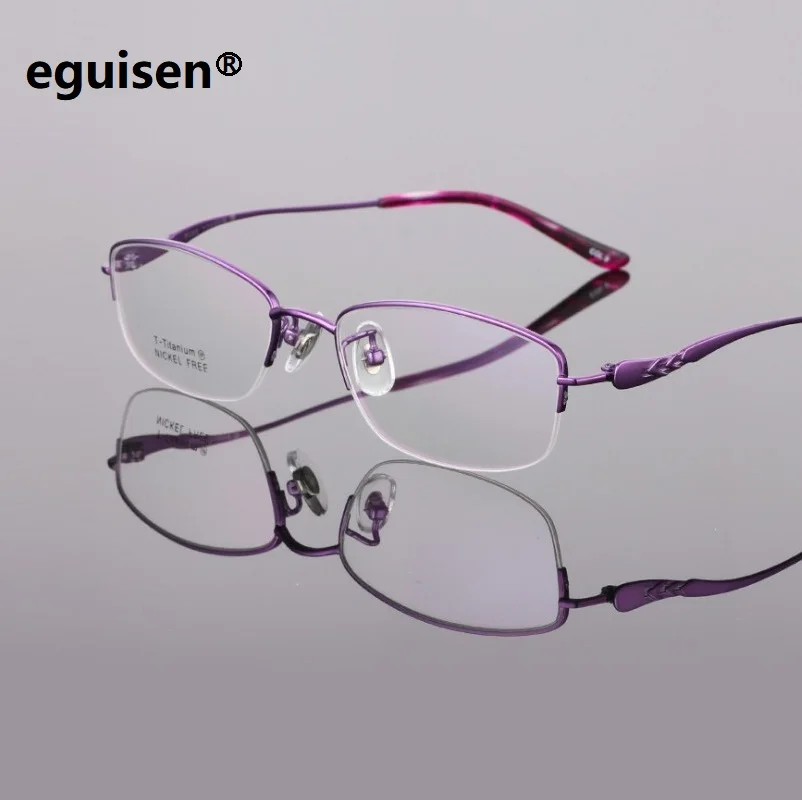 Width-135 New pure titanium ultra light business half frame women eyeglasses frames reading glass spectacle Female oculos | Аксессуары