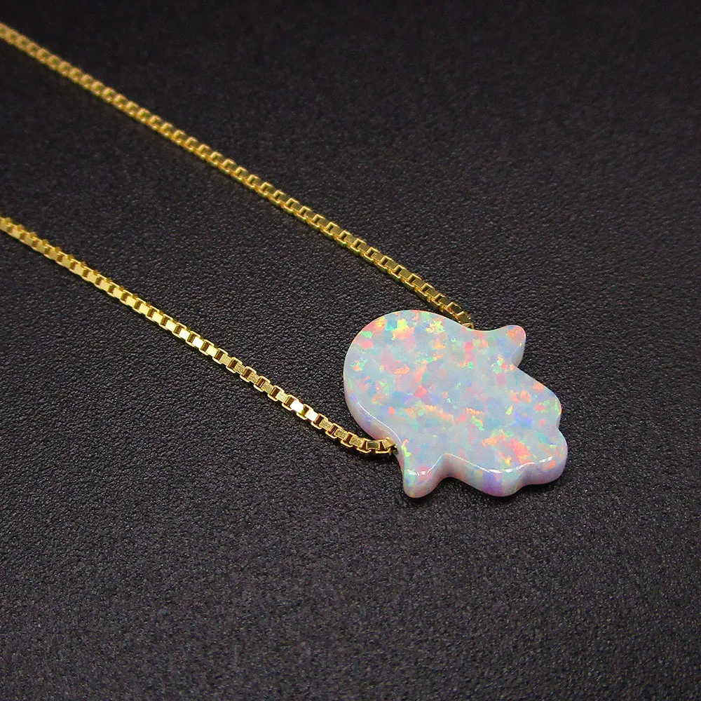 Golden Color 925 Silver Box Chain 11*13mm Synthetic White Opal Hamsa Fatima Hand Necklace
Golden Color 925 Silver Box Chain 11*13mm Synthetic White Opal Hamsa Fatima Hand Necklace